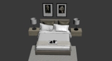 现代双人床图片