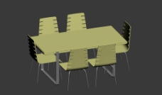 背景墙现代餐桌椅模型图片