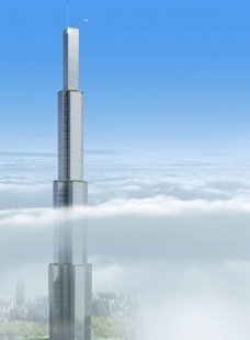 高楼雾景图片