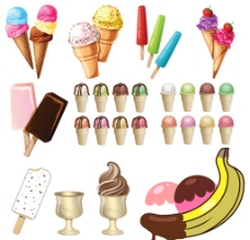 脆皮香蕉冰淇淋素材图片