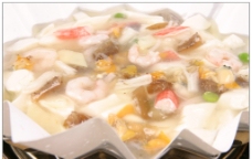 纸锅蛤鲜豆腐图片