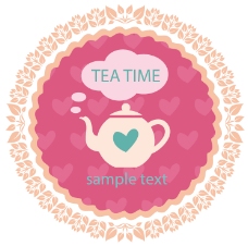 嫩粉色清新可爱圆形茶壶素材
