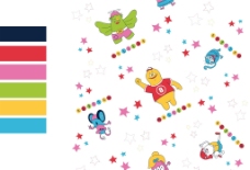 儿童服饰卡通熊印花布料循环图图片