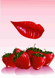嘴唇和草莓