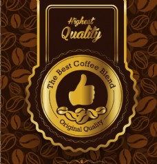 第一金色优质咖啡标签背景矢量素材