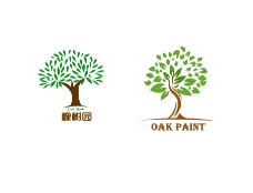绿色产品绿色环保产品大树logo设计
