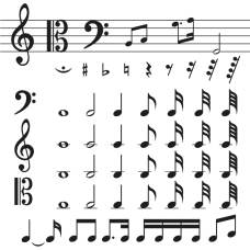 音符音乐符号背景矢量素材