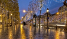 巴黎 夜晚 美丽 街景图片