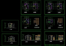别墅建筑别墅平立剖建筑图CAD图纸