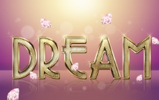 DREAM梦想金属字体设计