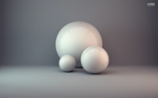 3D立体白色圆球