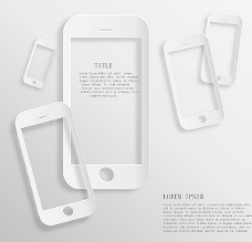 白色数码手机框背景