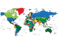 世界地图彩色背景矢量素材