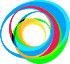 彩色圆圈设计 立体矢量素材
