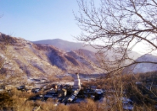 冬日五台山全景图片