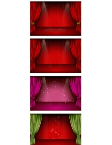 绿色红色节目舞台背景图片