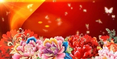 中国风喜庆新春节日舞台背景视频素材