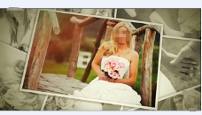 展板模板甜蜜婚礼照片回忆相册展示AE模板