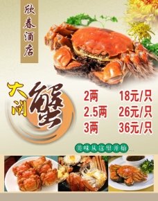 大闸蟹宣传单食品创意海报