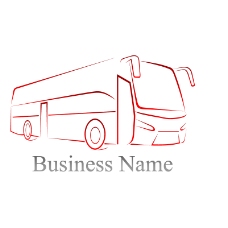 简洁线条巴士业务标志矢量素材