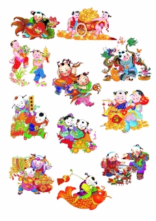 中国喜庆传统年画艺术图案