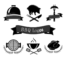 6款黑色烧烤标志设计矢量素材