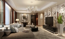 客厅空间华丽设计素材3D模型素材