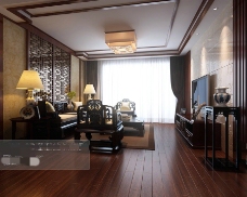 客厅空间华丽场景设计3D模型素材
