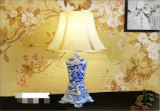 中式青花瓷台灯3D模型素材