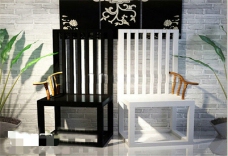 中式实木装饰椅-单扶手椅3D模型素材