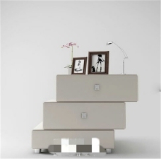 现代简约床头柜设计3D模型素材