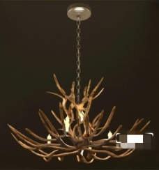现代木质吊灯3D模型素材