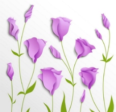 立体花朵矢量紫色花朵剪纸花图片