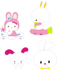 矢量 粉色 兔子图片