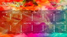 2015年彩色几何形年历矢量素材.