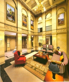 欧式豪华客厅模型