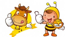 卡通小牛 蜜蜂图片