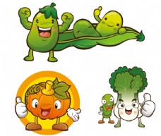 豌豆卡通南瓜白菜图片