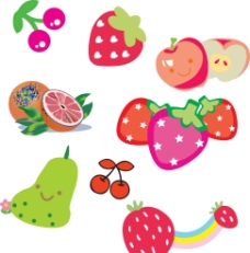 樱桃园卡通草莓水果图片