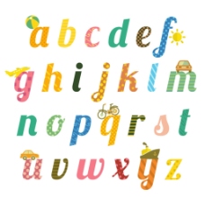 26个童趣英文字母设计矢量素材图片