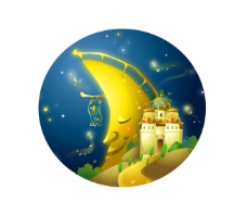 月亮城堡卡通素材EPS下载 矢量 卡通