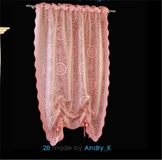 粉色窗帘素材3Ｄ模型素材