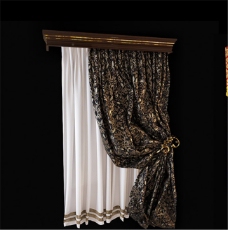 黑色窗帘3Ｄ模型素材