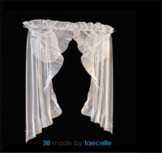 白色窗帘3Ｄ模型素材