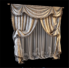 灰色窗帘素材3Ｄ模型素材