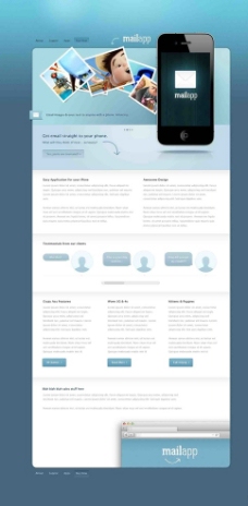 蓝色网页设计界面图片
