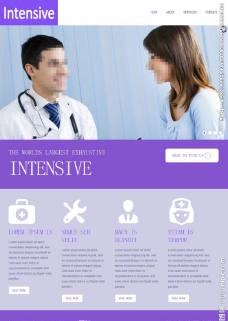 紫色风格医疗网站模板图片