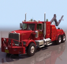 红色卡车3d模型图片