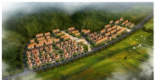 安置新村建筑鸟瞰图图片