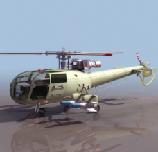 ALOUETTE直升机3d模型图片